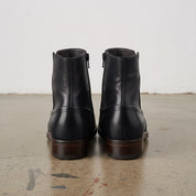 Men's Black Leather Cap-Toe Ankle Zip Boots — Berkshire