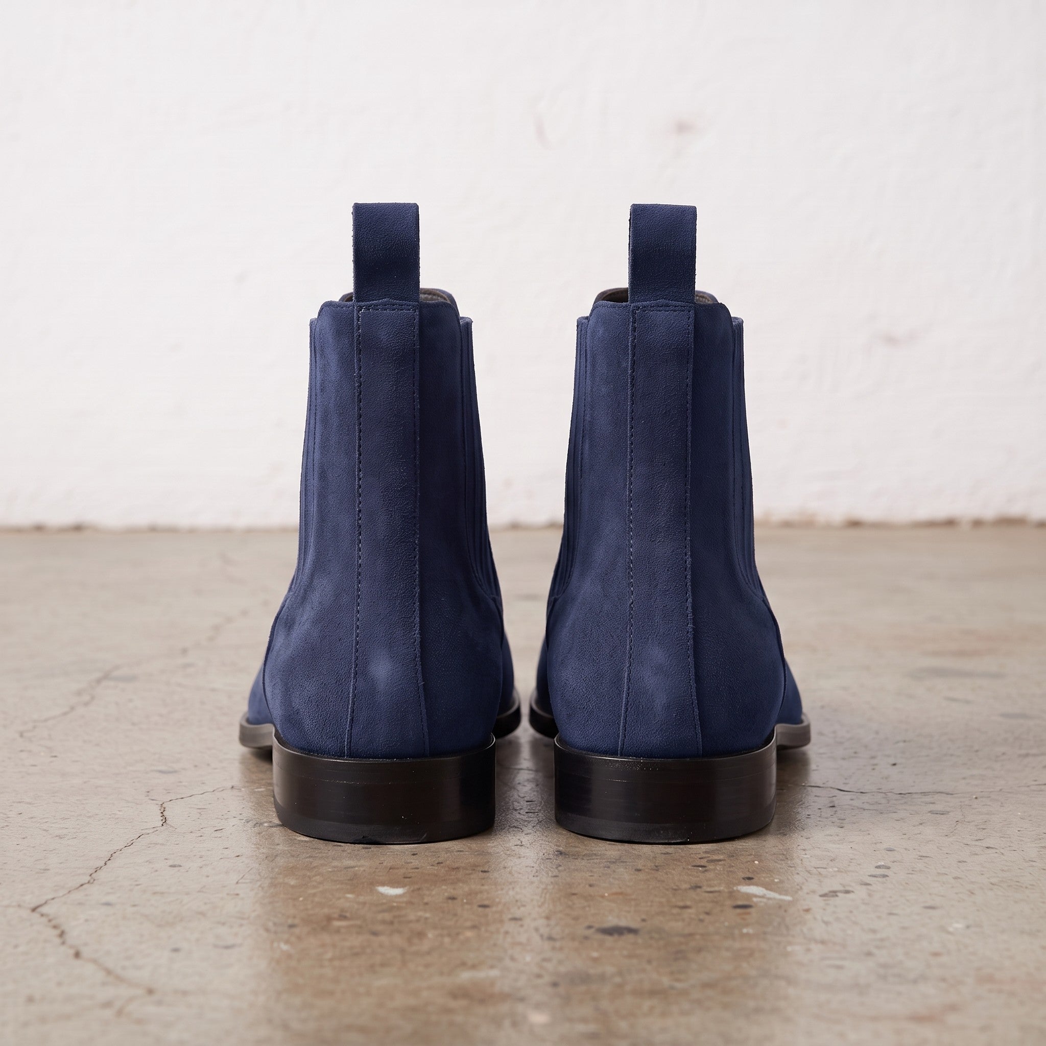Men's Navy Blue Suede Chelsea Boots — Calder