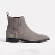 Men's Light Gray Suede Chelsea Boots — Calder