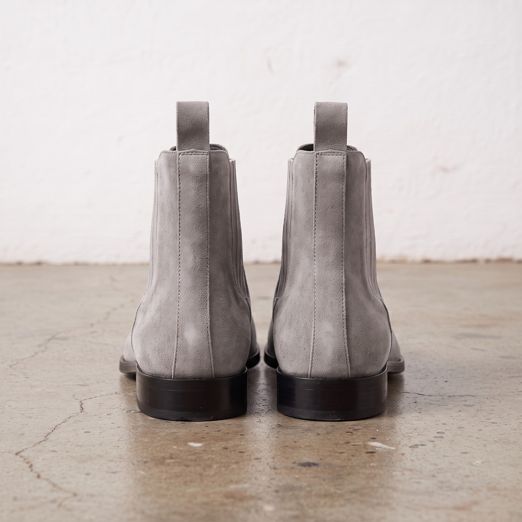 Men's Light Gray Suede Chelsea Boots — Calder