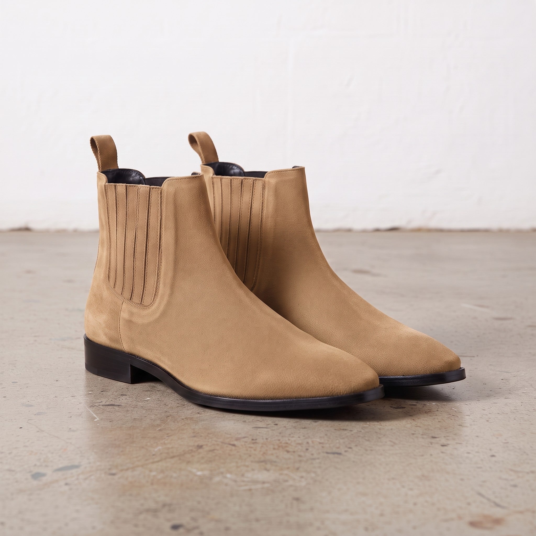 Men's Tan Suede Chelsea Boots — Calder