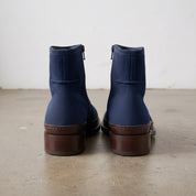 Men's Navy Blue Plain-Toe Suede Ankle Boots — Dinham