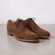 Men's Brown Wingtip Suede Oxfords — Galsworthy