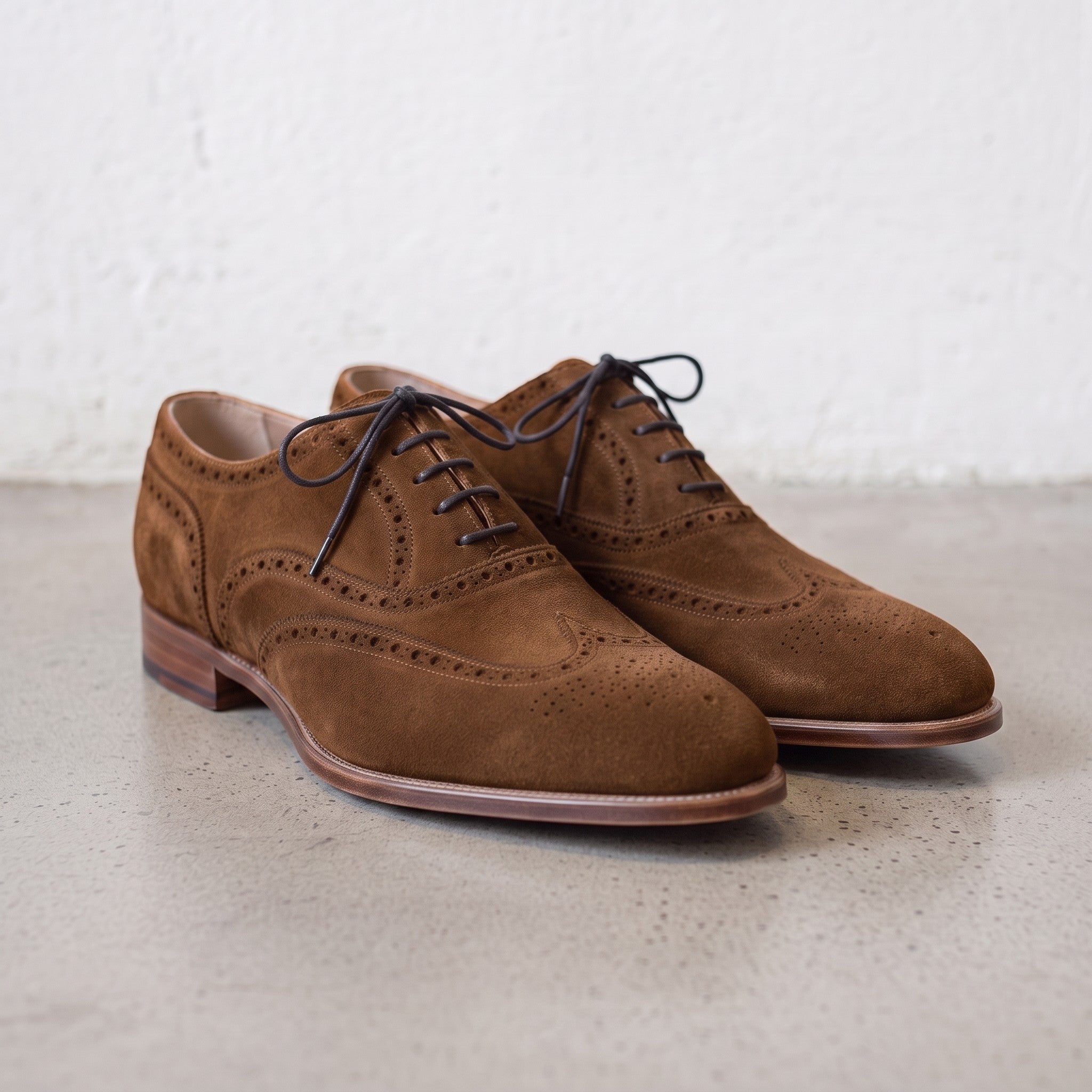 Men's Brown Wingtip Suede Oxfords — Galsworthy