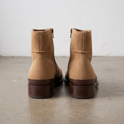 Men's Tan Plain-Toe Suede Ankle Boots — Dinham