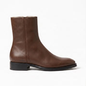 Men's Brown Plain-Toe Leather Ankle Boots — Billingsley