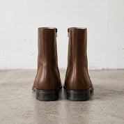 Men's Brown Plain-Toe Leather Ankle Boots — Billingsley