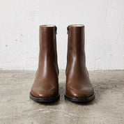 Men's Brown Plain-Toe Leather Ankle Boots — Billingsley