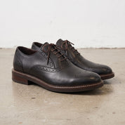 Men's Black Wingtip Leather Brogues — Keating