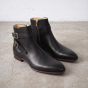 Men's Black Plain-Toe Leather Jodhpur Boots — Irwin