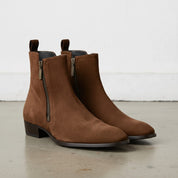 Men's Brown Plain-Toe Suede Ankle Boots — Dilloway