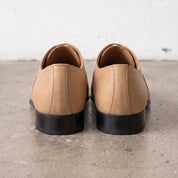 Men's Tan and Red Cap-Toe Leather Oxfords — Kenley