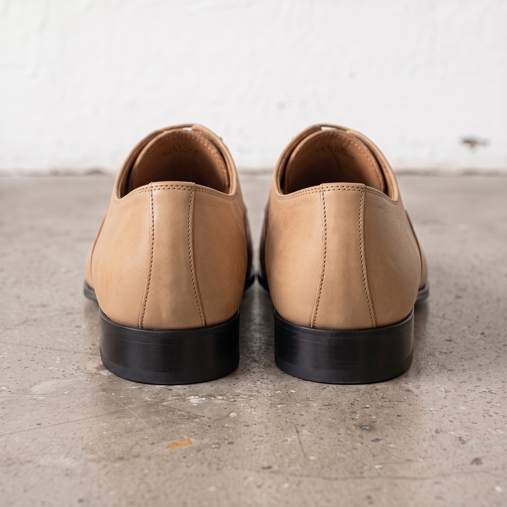 Men's Tan and Red Cap-Toe Leather Oxfords — Kenley
