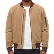 Men's Tan Suede Bomber Jacket — Holmfirth