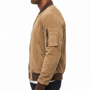 Men's Tan Suede Bomber Jacket — Holmfirth