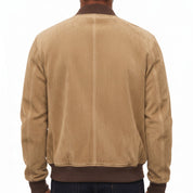 Men's Tan Suede Bomber Jacket — Holmfirth