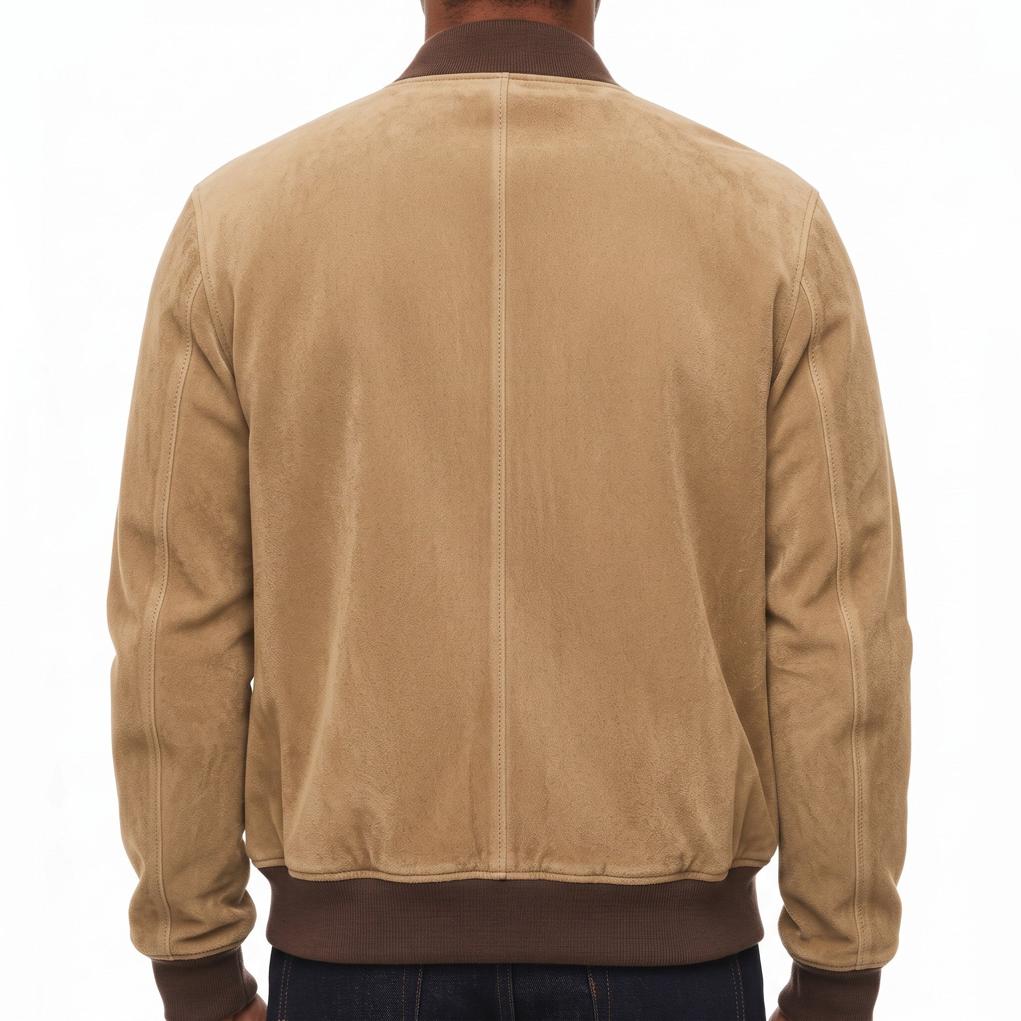 Men's Tan Suede Bomber Jacket — Holmfirth