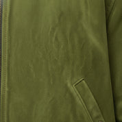 Men's Olive Green Suede Bomber Jacket — Holmfirth