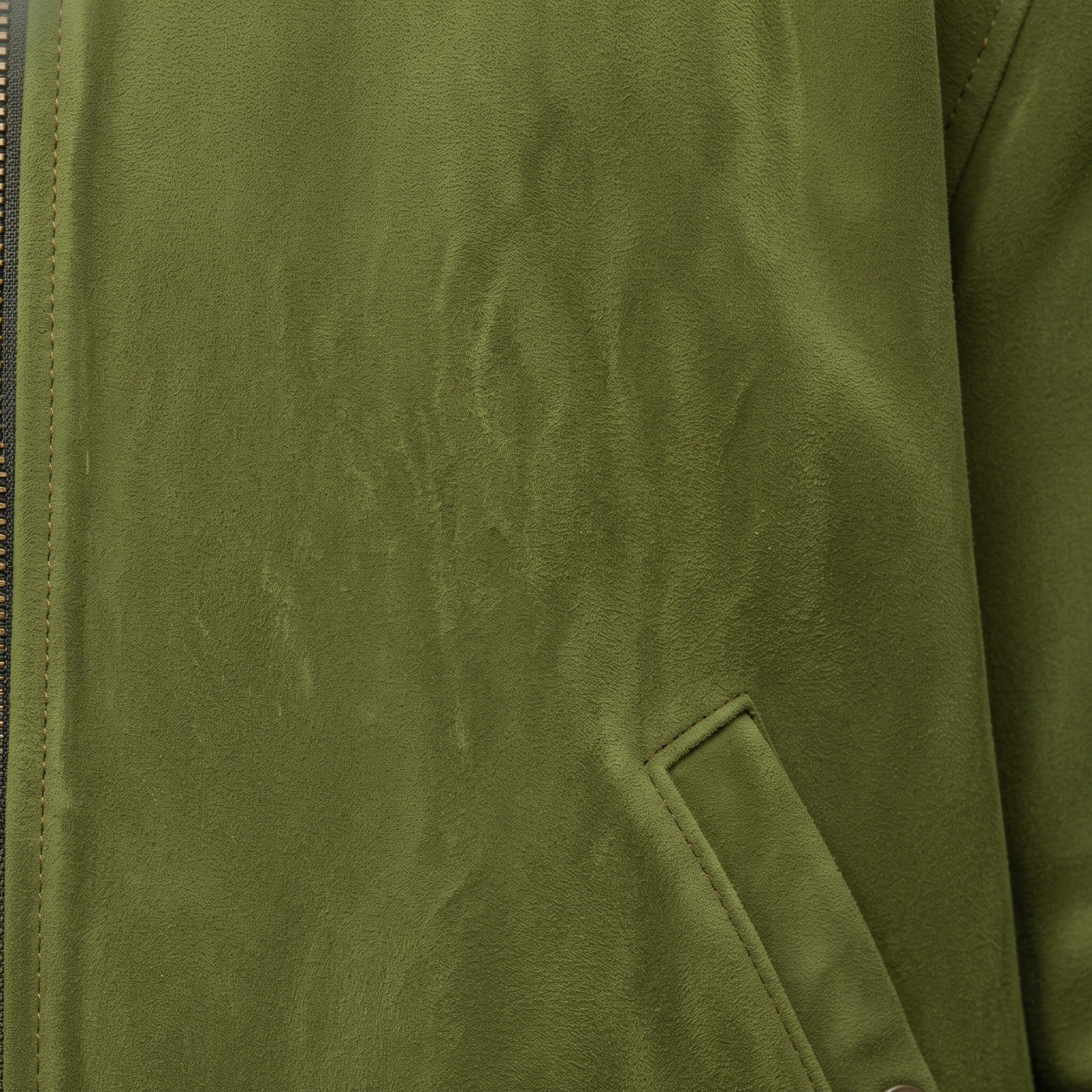 Men's Olive Green Suede Bomber Jacket — Holmfirth