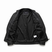 Men's Black Leather Cafe Racer Biker Jacket — Hatton