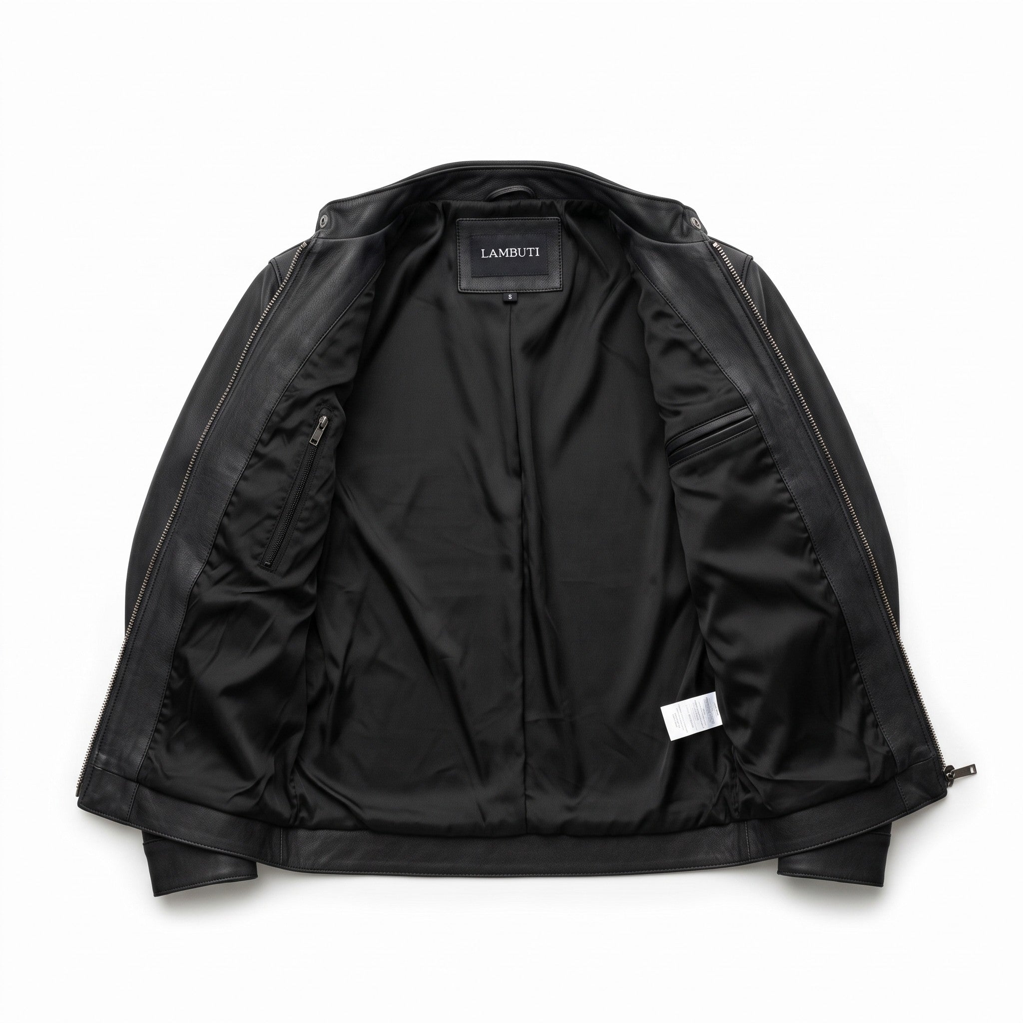 Men's Black Leather Cafe Racer Biker Jacket — Hatton