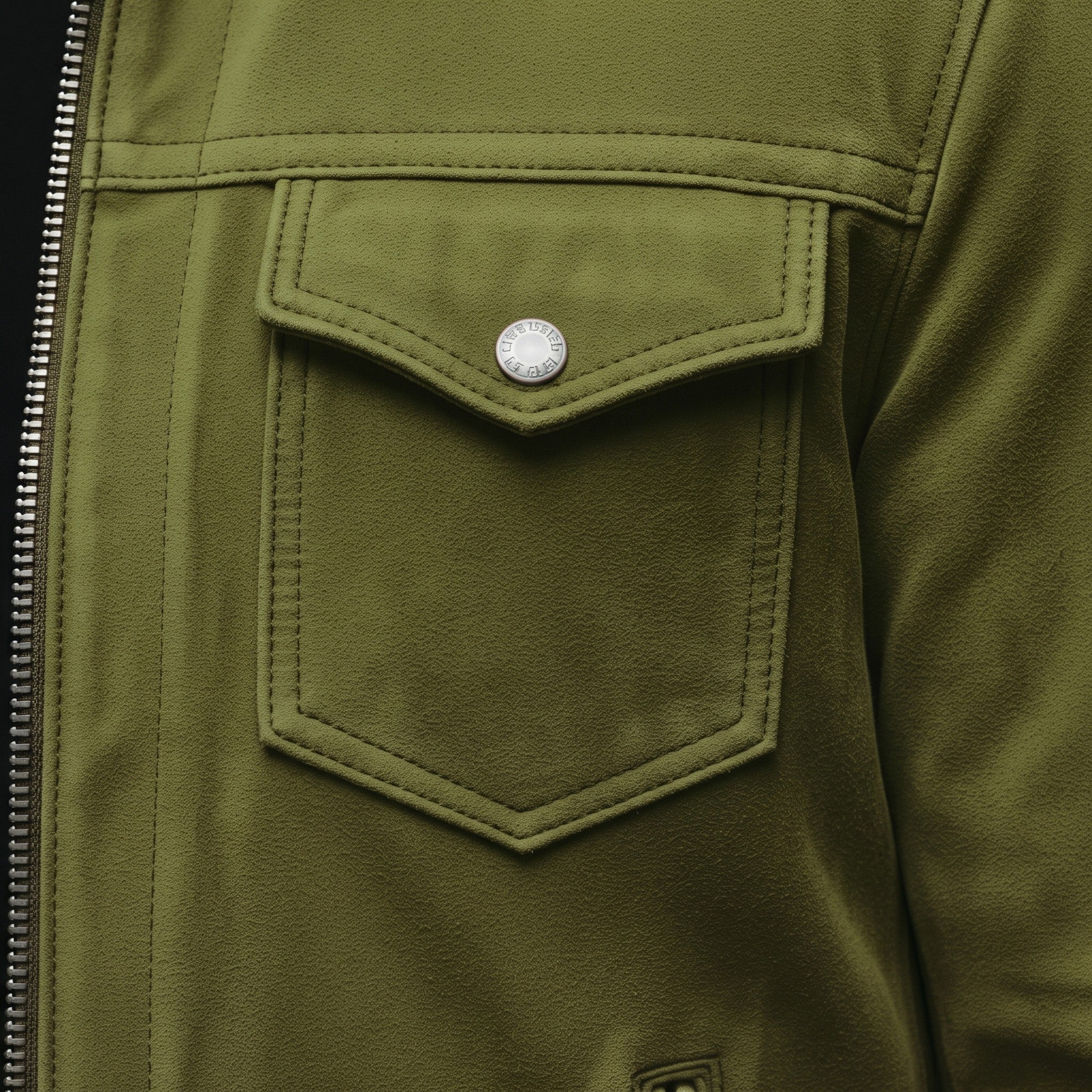 Men's Olive Green Suede Trucker Jacket — Ward
