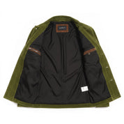 Men's Olive Green Suede Trucker Jacket — Barham