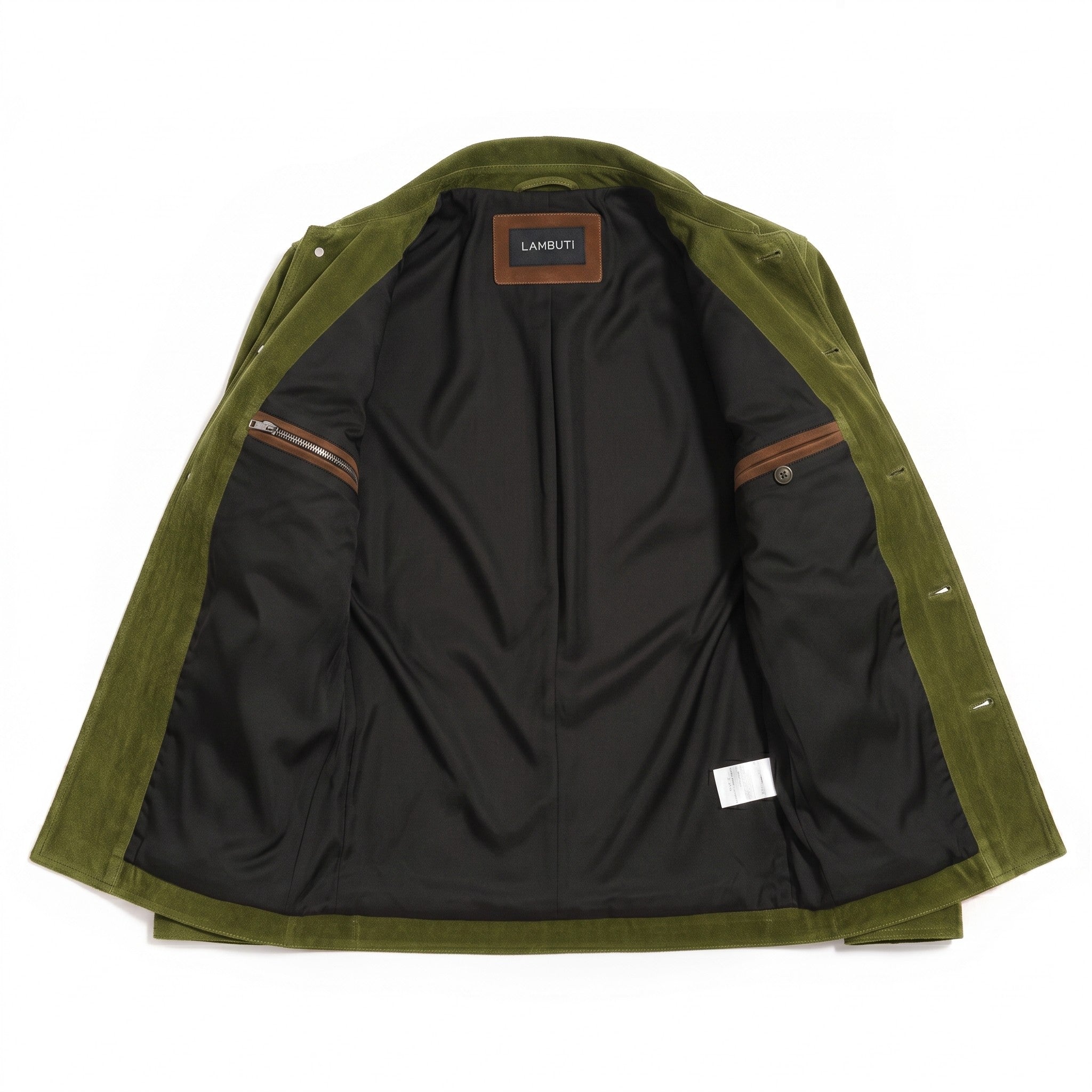 Men's Olive Green Suede Trucker Jacket — Barham