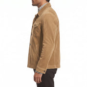Men's Tan Suede Trucker Jacket — Barham