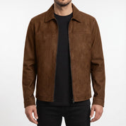 Men's Brown Suede Shirt Jacket — Ardley