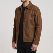 Men's Brown Suede Shirt Jacket — Ardley