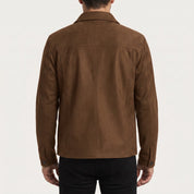 Men's Brown Suede Shirt Jacket — Ardley