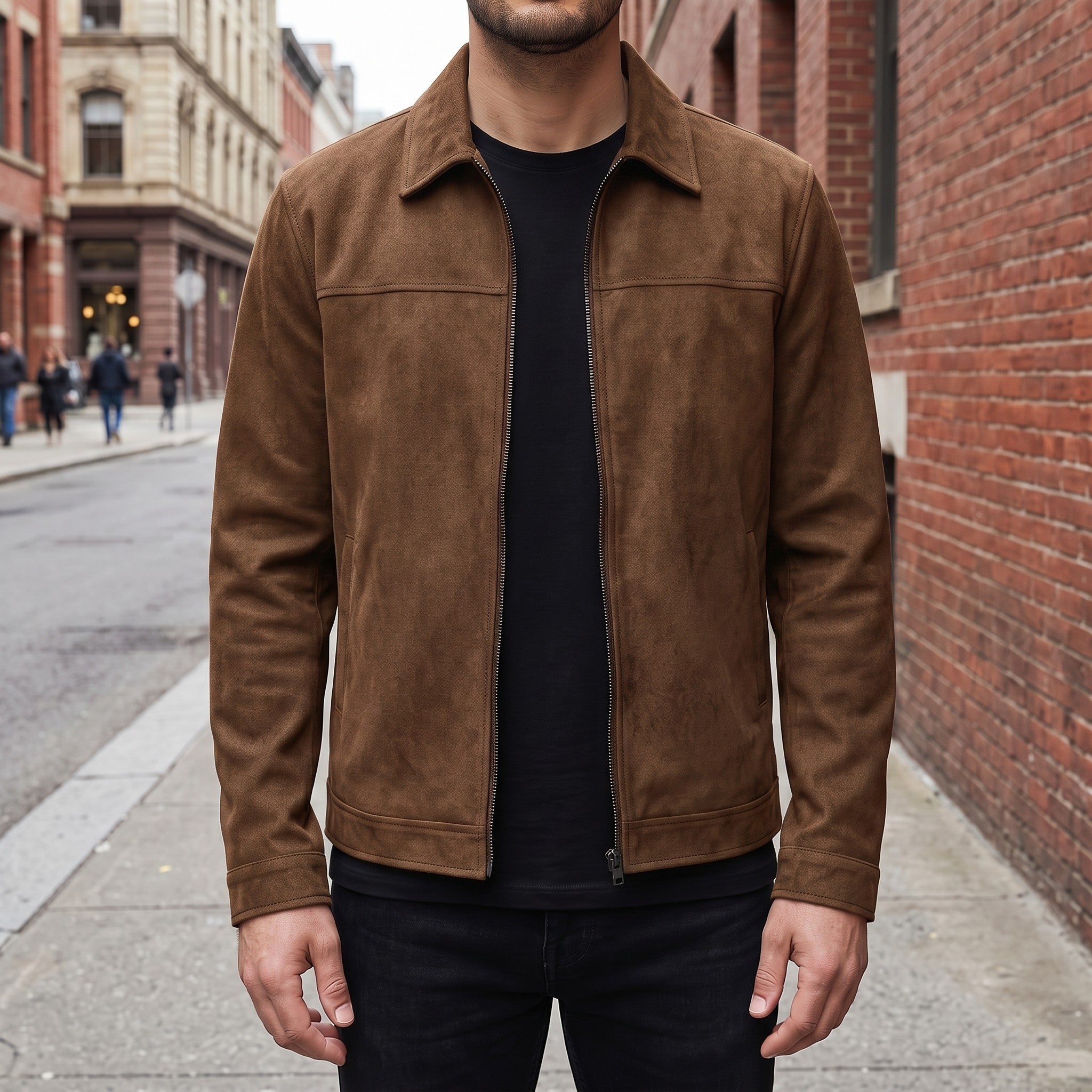 Men's Brown Suede Shirt Jacket — Ardley