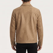 Men's Tan Suede Shirt Jacket — Ardley
