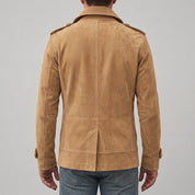 Men's Tan Suede Peacoat — Holford