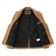 Men's Tan Suede Peacoat — Holford