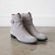 Men's Light Gray Plain-Toe Suede Jodhpur Boots — Hardwick