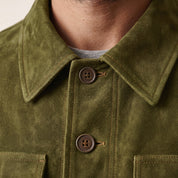 Men's Olive Green Suede Jacket — Culham