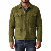 Men's Olive Green Suede Jacket — Culham