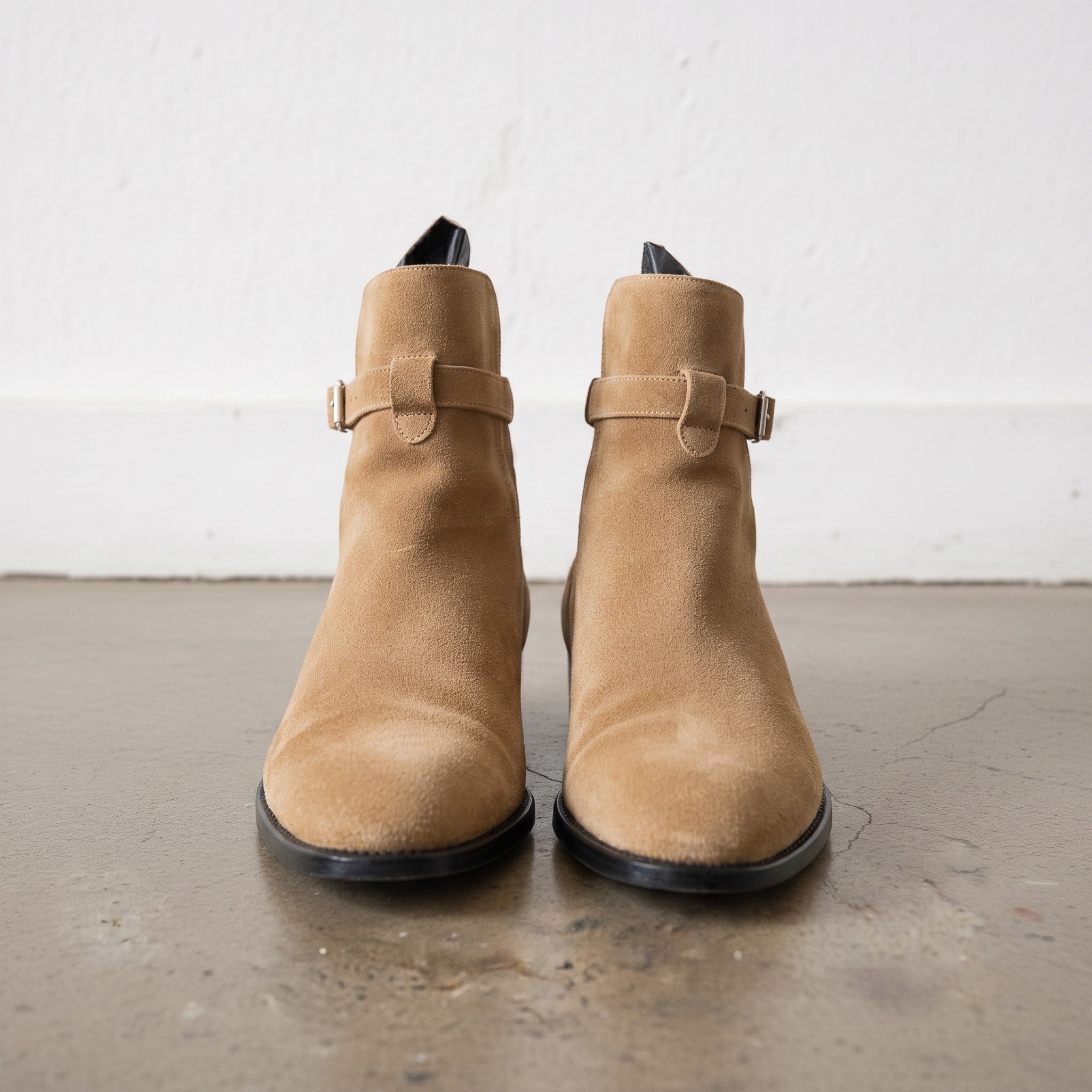 Men's Tan Plain-Toe Suede Jodhpur Boots — Hardwick