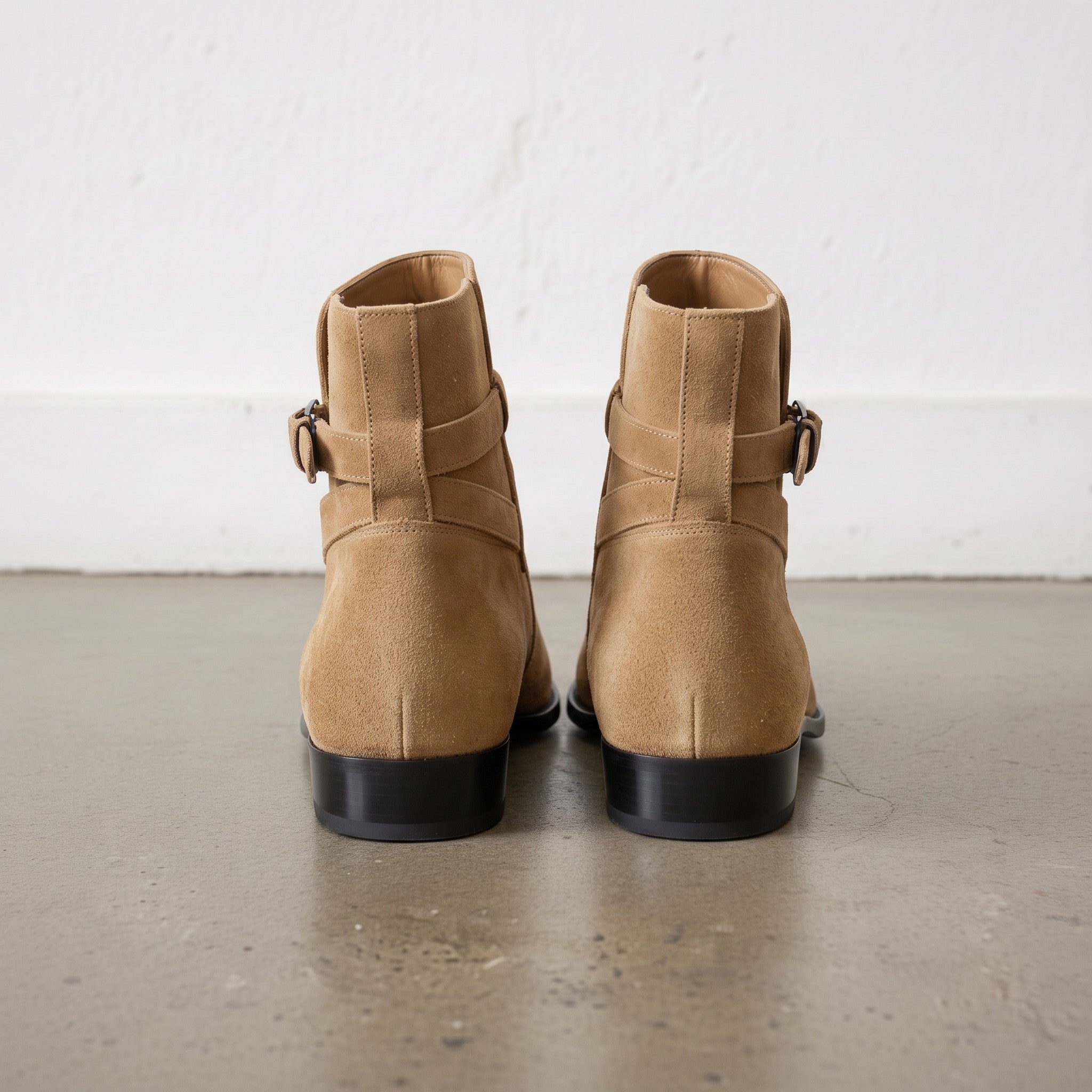 Men's Tan Plain-Toe Suede Jodhpur Boots — Hardwick