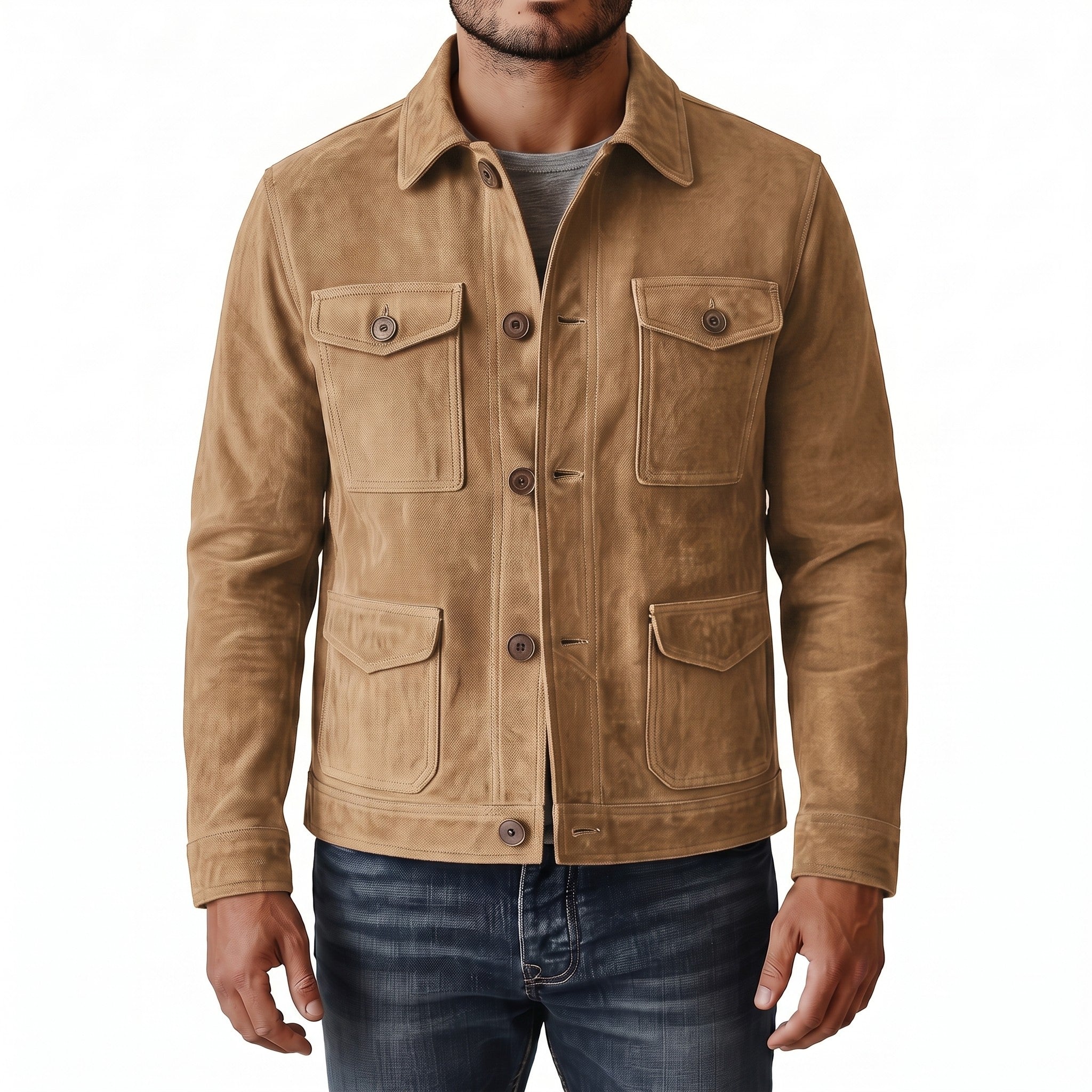 Men's Tan Suede Jacket — Culham