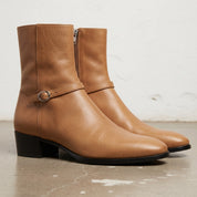 Men's Tan Plain-Toe Leather Jodhpur Boots — Humphrey