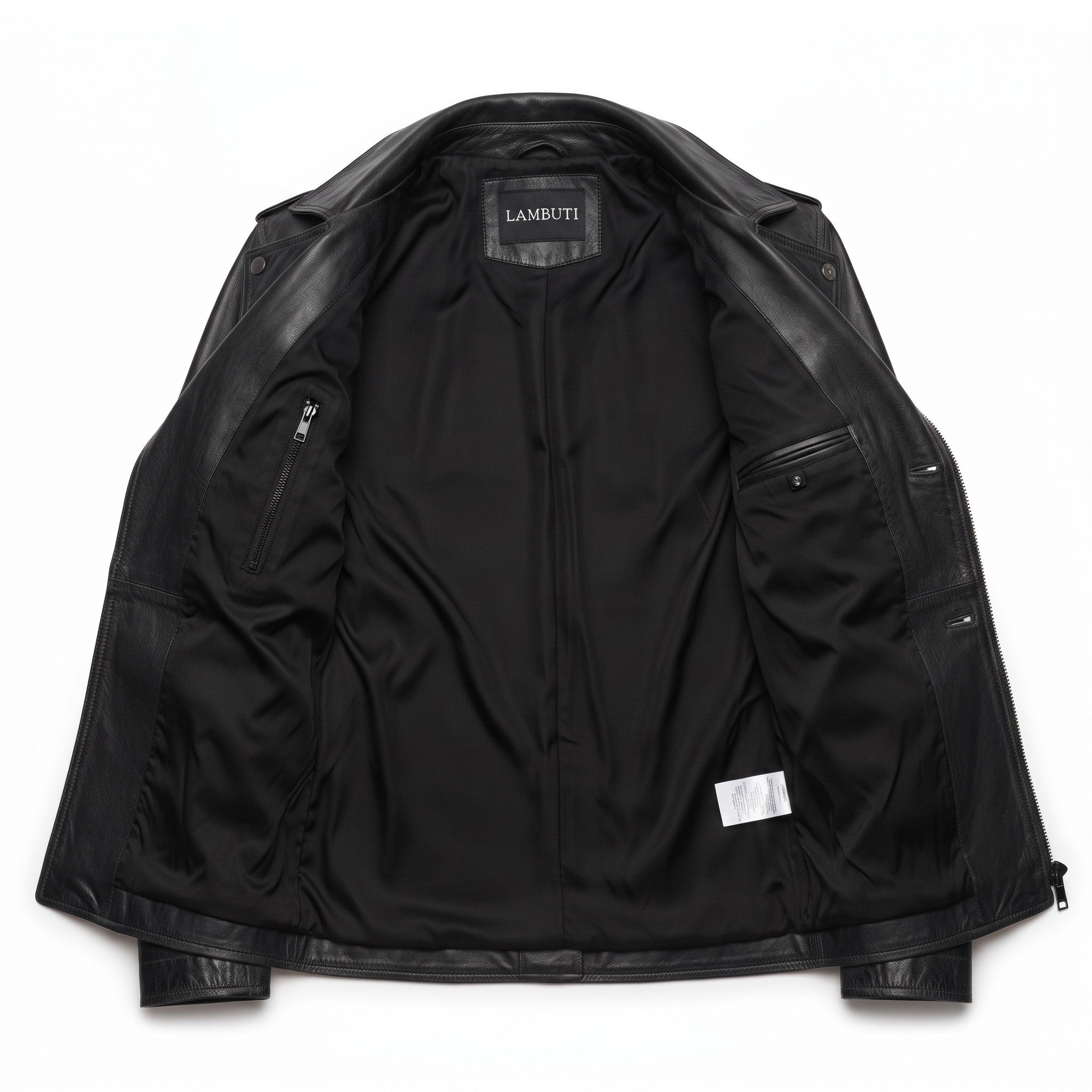 Men's Black Leather Pea Coat — Rowley