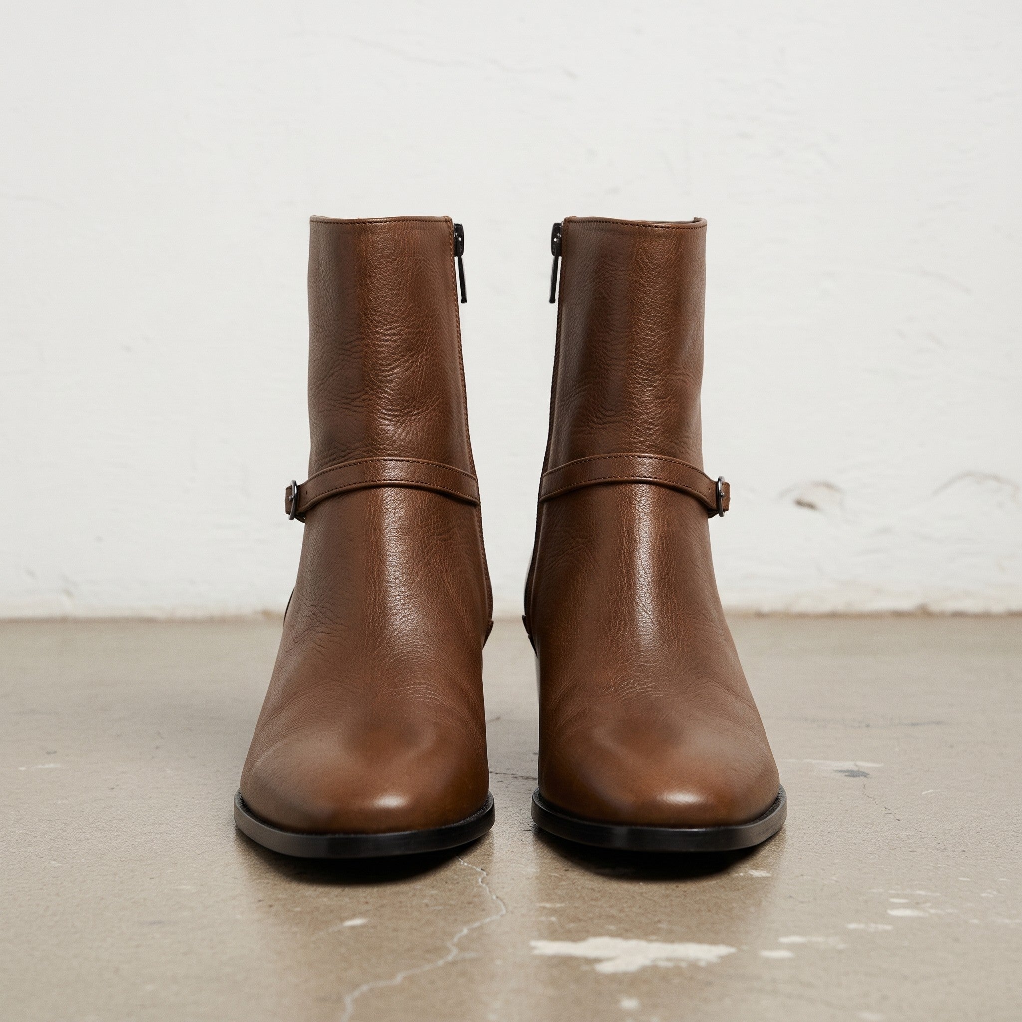 Men's Brown Plain-Toe Leather Jodhpur Boots — Humphrey