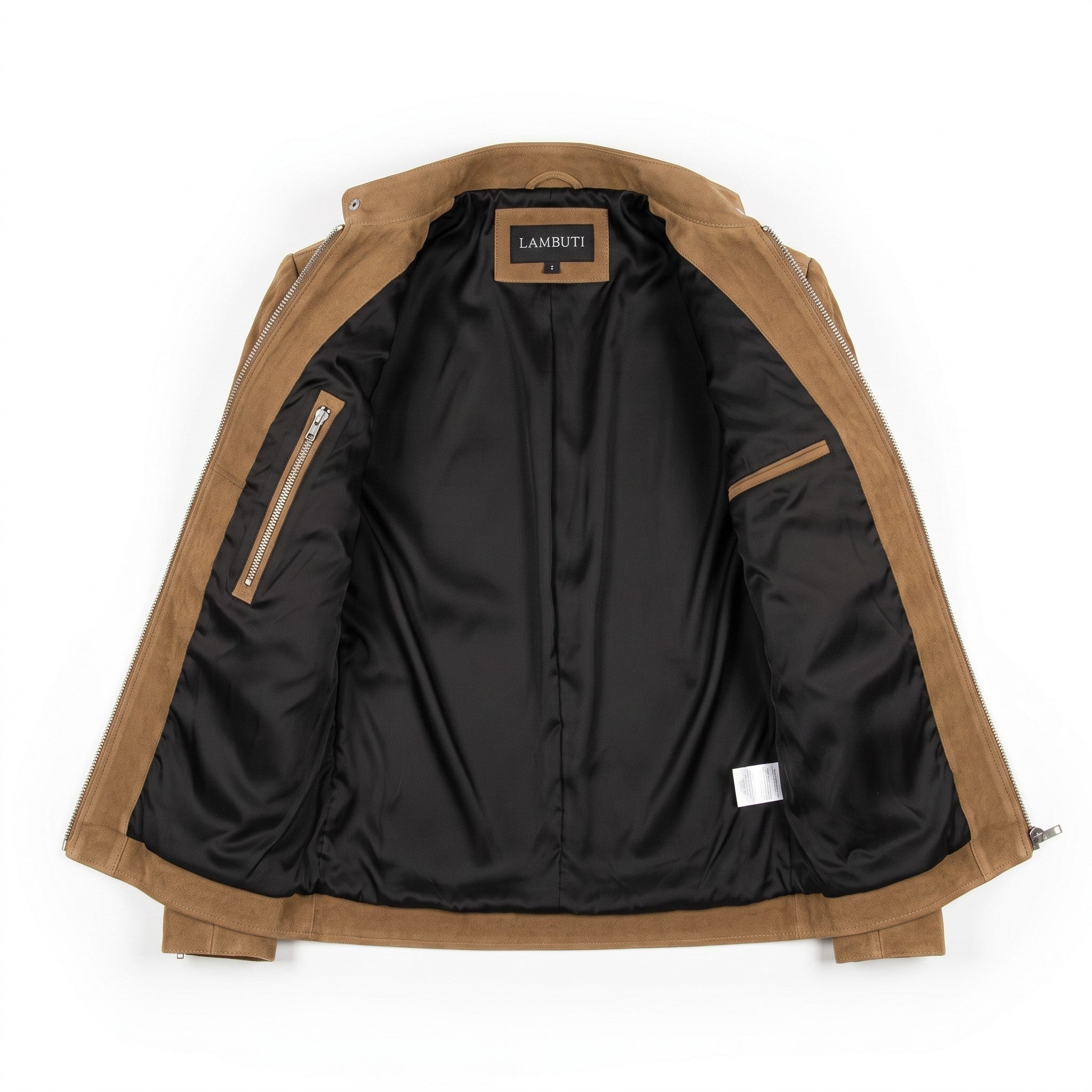 Men's Tan Suede Cafe Racer Jacket — Gullane