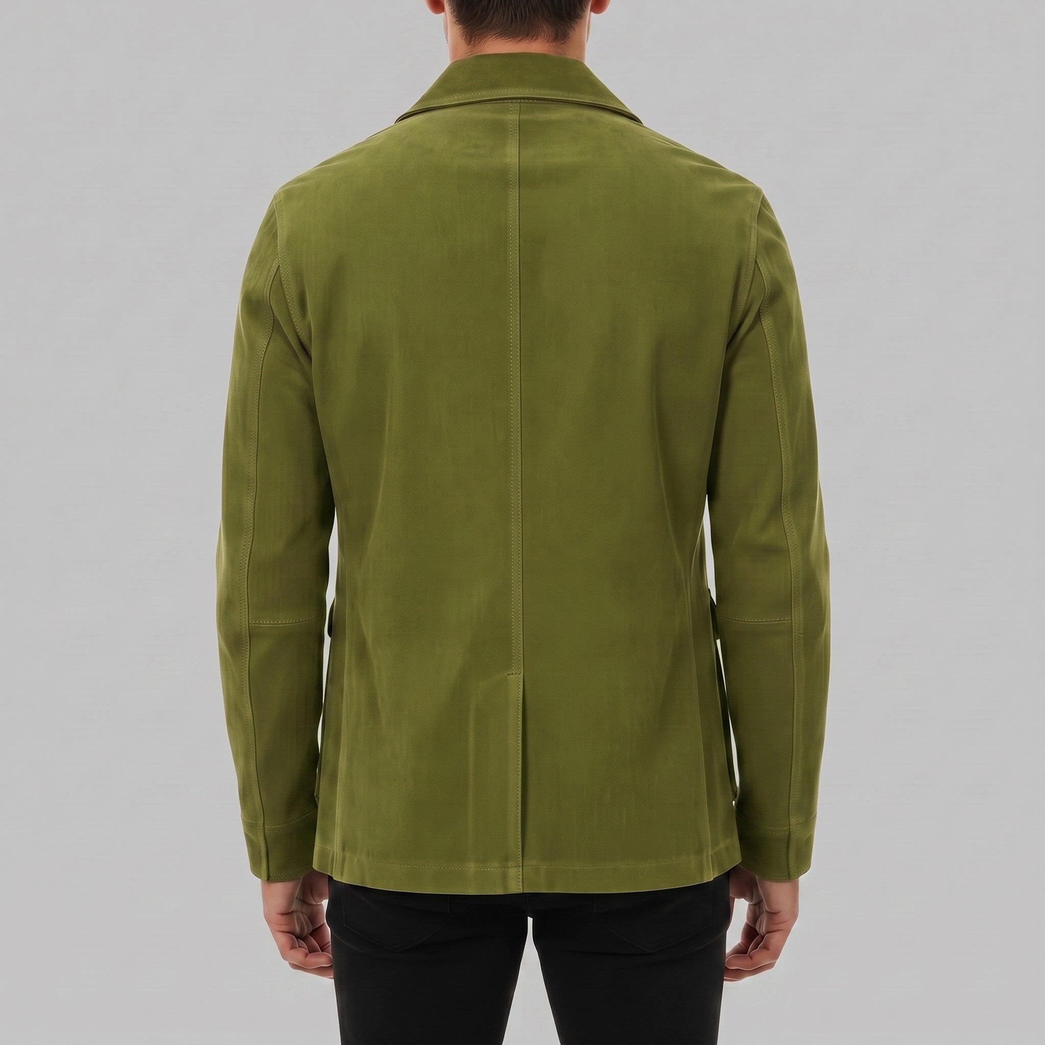 Men's Olive Green Suede Field Jacket — Aylesbury