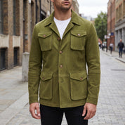 Men's Olive Green Suede Field Jacket — Aylesbury
