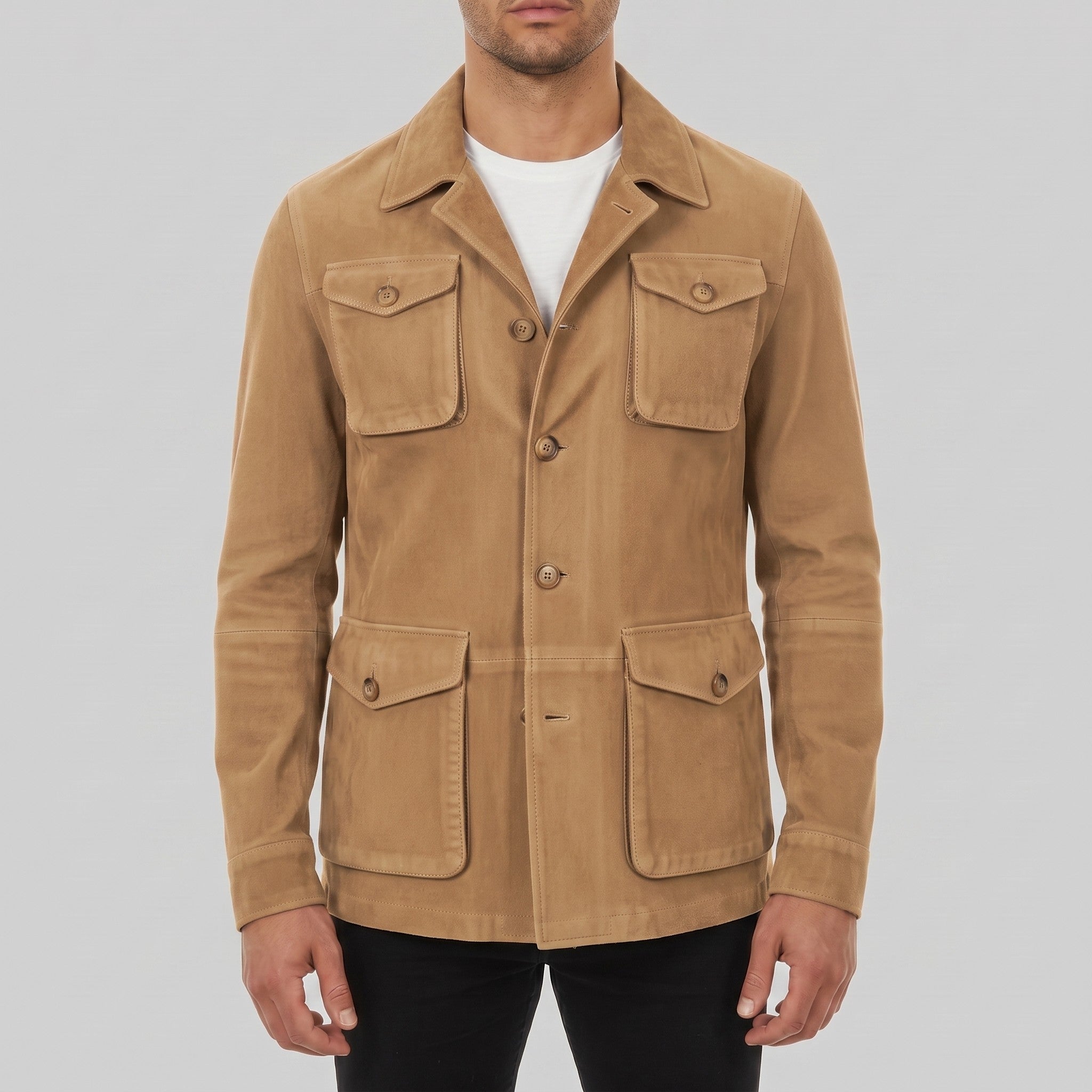 Men's Tan Suede Field Jacket — Aylesbury