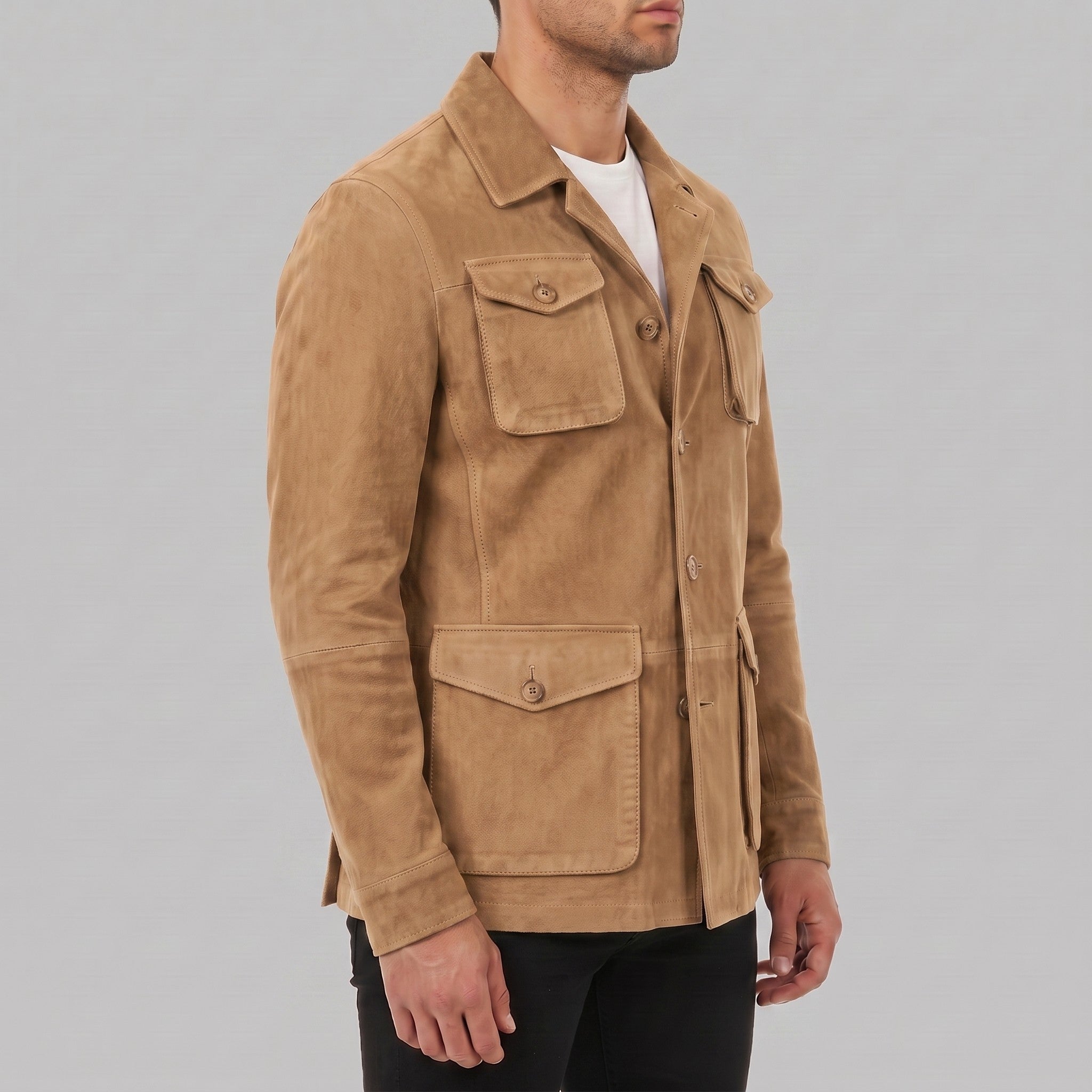 Men's Tan Suede Field Jacket — Aylesbury